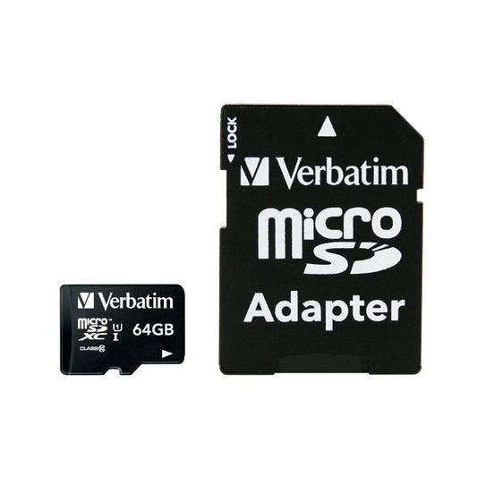 VERBATIM MICRO SDXC CARD 64GB CLASS 10 INC ADAPTER [44084]