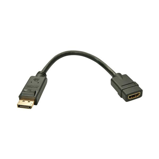 ADAPTADOR DE CABLE DISPLAYPORT/HDMI LINDY, M/H, ACTIVO, 15CM [41005]