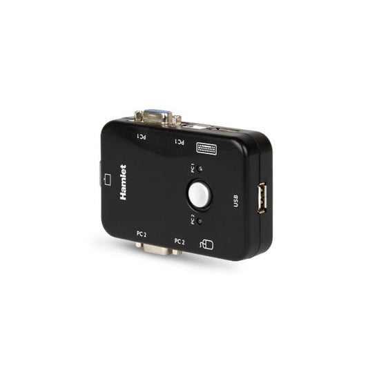 Hamlet KVM Smart Control Switch a 3 porte usb con 2 set di cavi KVM inclusi [HNKVM3U]