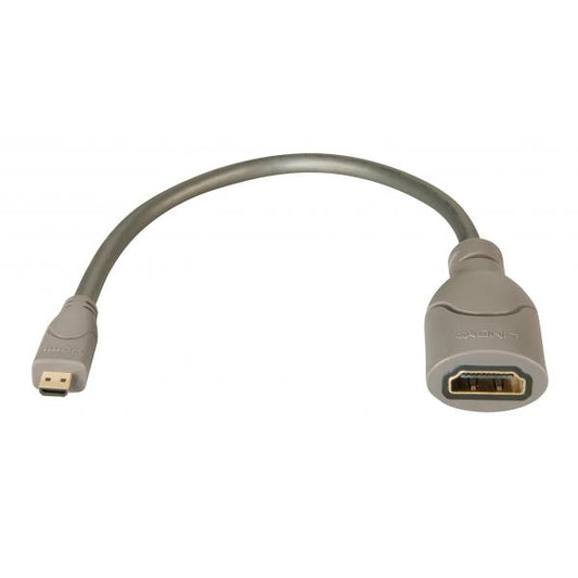 Lindy 41298 cavo HDMI 0,15 m HDMI tipo D (Micro) HDMI tipo A (Standard) Grigio [LINDY41298]