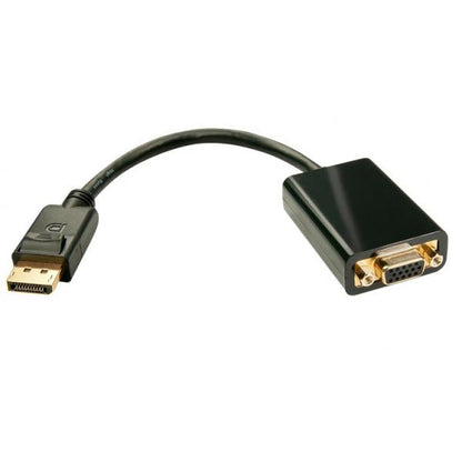 Lindy 41006 Video Cable and Adapter 0.15m VGA (D-Sub) DisplayPort Black [LINDY41006]