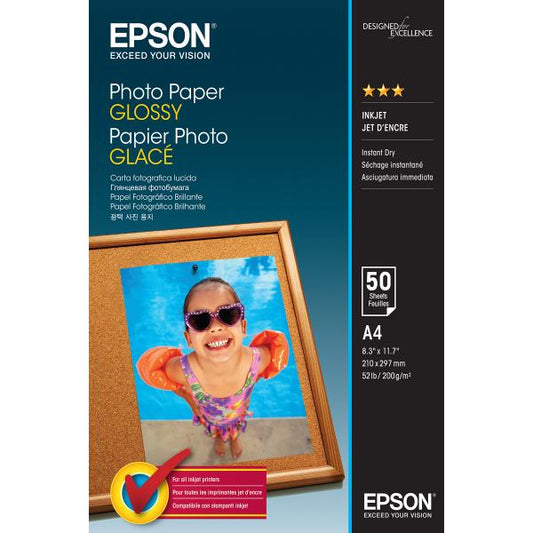 Epson Photo Paper Glossy - A4 - 50 Sheets [C13S042539]