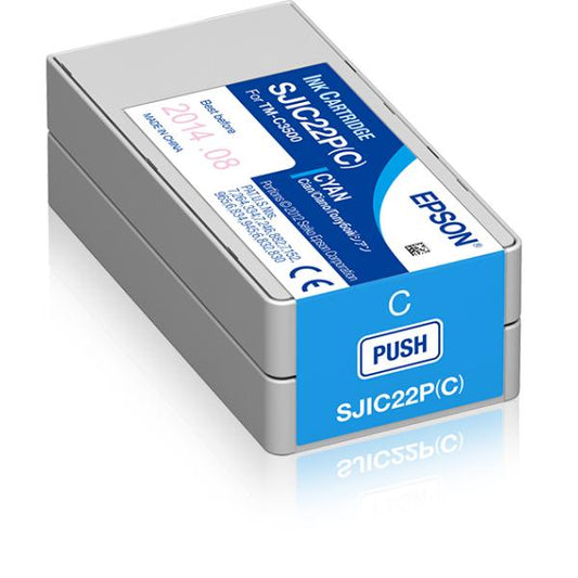 Epson SJIC22P(C): Cartucho de tinta para ColorWorks C3500 (Cian) [C33S020602] 