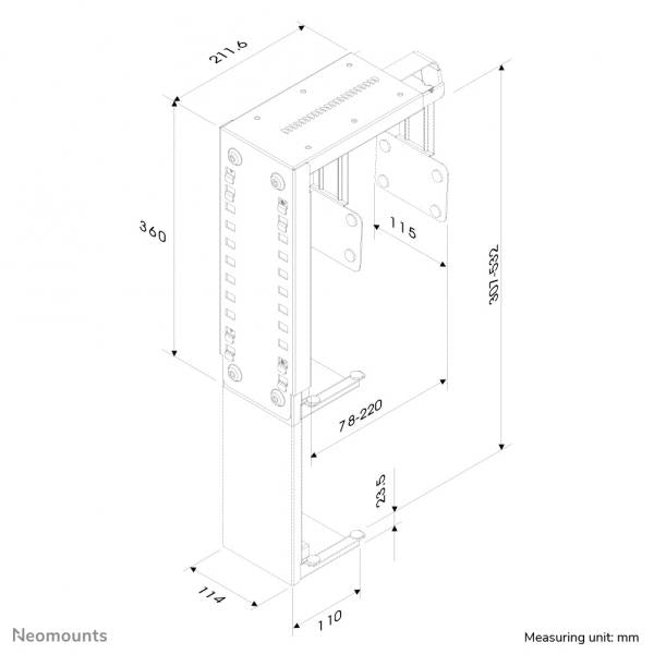 Neomounts Supporto da scrivania per PC [CPU-D100BLACK]