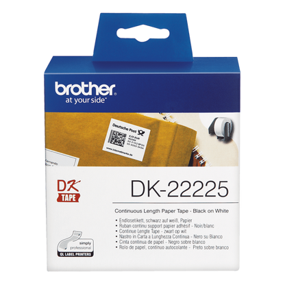 Brother DK-22225 Label Tape Black on White [DK22225]