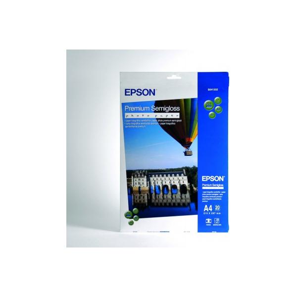 Epson Premium Semi-Gloss Photo Paper - A4 - 20 Fogli [C13S041332]