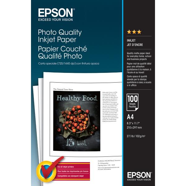 Epson Photo Quality Inkjet Paper - A4 - 100 Fogli [C13S041061]