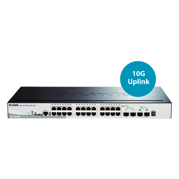 D-Link DGS-1510-28P switch di rete Gestito L3 Gigabit Ethernet (10/100/1000) Supporto Power over Ethernet (PoE) Nero [DGS-1510-28P]