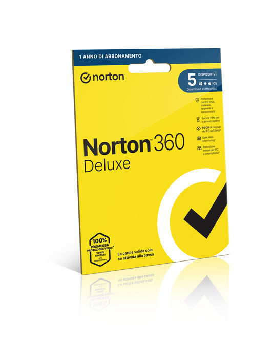 NORTON 360 DELUXE 50GB IT 1 USER 5 DEVICE 1Y VECCHIO CODICE 21397535 [21429133]