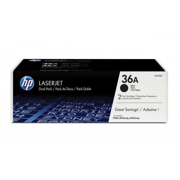 HP TONER NERO CONF.2 PZ CB436A PER LJ 1120/1522/P1505 [CB436AD]