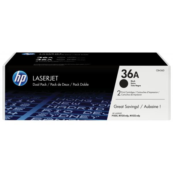 HP TONER NERO CONF.2 PZ CB436A PER LJ 1120/1522/P1505 [CB436AD]