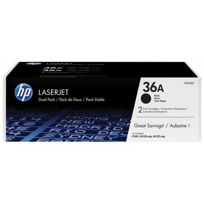 HP TONER NERO CONF.2 PZ CB436A PER LJ 1120/1522/P1505 [CB436AD]