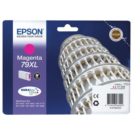 EPSON CART INK MAGENTA XL PER WF-5620 SERIE TORRE DI PISA [C13T79034010]