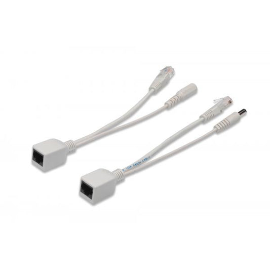 Digitus Passive PoE Cable Kit 1x Splitter PD cable - 1x Injector PSE cable - White [DN-95001]