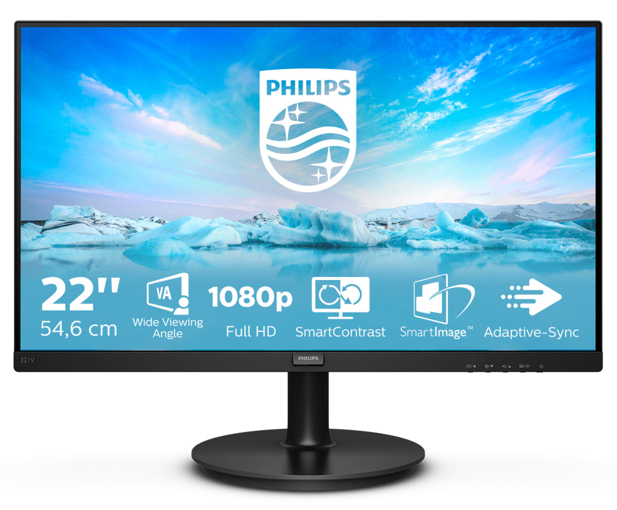 PHILIPS MONITOR 21,5 LED VA 16:9 FHD 4MS 200 CDM, VGA/HDMI, MULTIMEDIALE SCATOLA APERTA [221V8A_A]