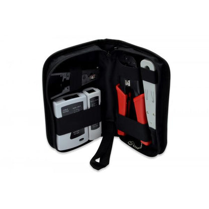 Digitus Network Tool Set - LAN Tester - Crimping Tool - Cut and Stripping Tool - Punch Down Tool - Bag [DN-94022]