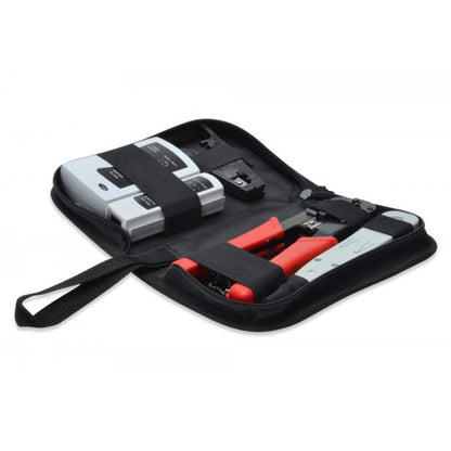 Digitus Network Tool Set - LAN Tester - Crimping Tool - Cut and Stripping Tool - Punch Down Tool - Bag [DN-94022]