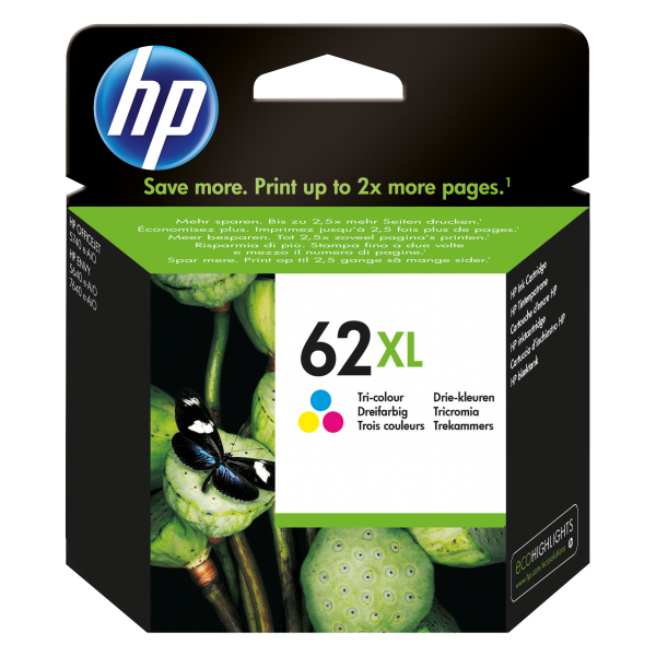 HP CART INK MULTICOLOR 62XL (CIANO MAGENTA GIALLO) 415PAG TS [C2P07AE]