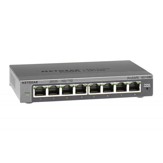NETGEAR GS108E Gestito Gigabit Ethernet (10/100/1000) Nero [GS108E-300PES]