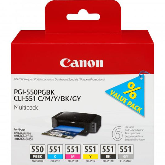 CANON CART INK MULTIPACK CLI-551 B/C/M/Y PER MX 925 [6496B005]