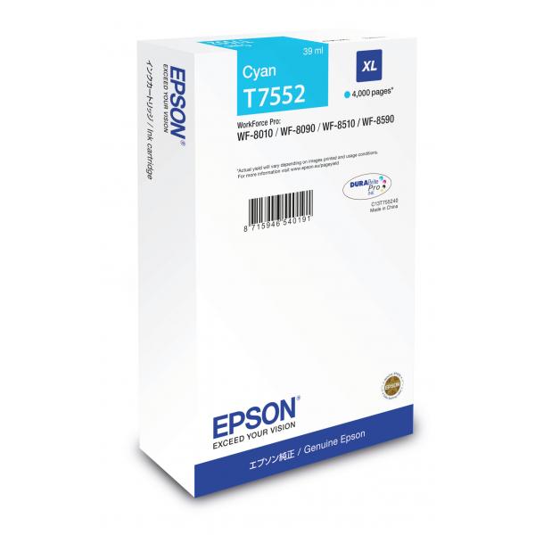 TARJETA EPSON. TINTA CIAN XL 4.000 PÁGINAS PARA WF-PRO 8090/8590 [C13T755240]