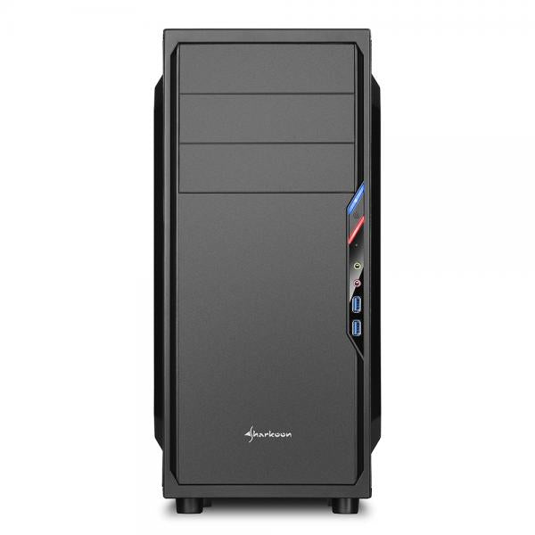 SHARKOON CASE VS4-V, ATX, EXPANSIÓN DE 6 RANURAS, 2XUSB 3.0 FRONTAL, BAHÍA PARA UNIDADES 2.5/3.5/5.25, VENTILADOR 1X120MM FRONTAL, SIN PSU, COLOR NEGRO [VS4-V]