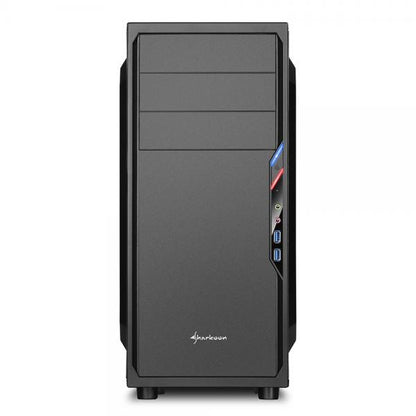 SHARKOON CASE VS4-V, ATX, EXPANSIÓN DE 6 RANURAS, 2XUSB 3.0 FRONTAL, BAHÍA PARA UNIDADES 2.5/3.5/5.25, VENTILADOR 1X120MM FRONTAL, SIN PSU, COLOR NEGRO [VS4-V]