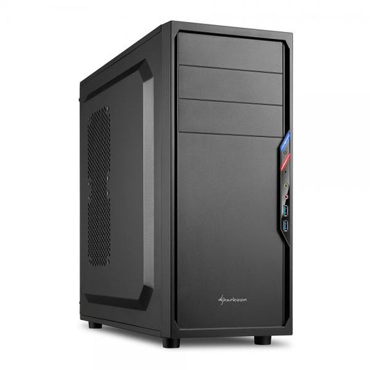 SHARKOON CASE VS4-V, ATX, EXPANSIÓN DE 6 RANURAS, 2XUSB 3.0 FRONTAL, BAHÍA PARA UNIDADES 2.5/3.5/5.25, VENTILADOR 1X120MM FRONTAL, SIN PSU, COLOR NEGRO [VS4-V]