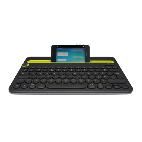 Logitech Bluetooth Multi-Device Keyboard K480 tastiera QWERTY Italiano Nero, Lime [920-006358]