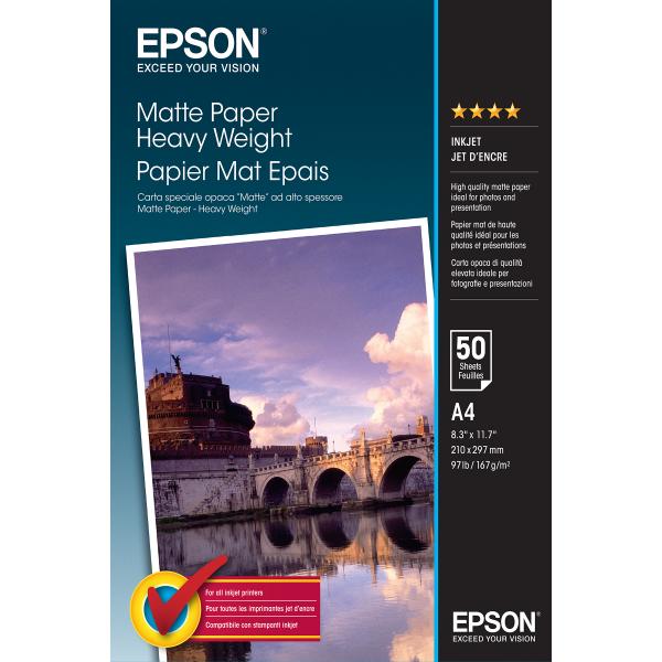 Papel mate Epson de gramaje pesado - A4 - 50 hojas [C13S041256] 