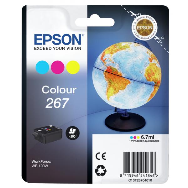 EPSON SINGLEPACK COLOUR 267 INK CARTRIDGE WF-100W [C13T26704010]