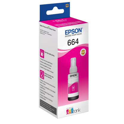 BOTELLA DE TINTA EPSON MAGENTA 70ML PARA ECO TANK SERIE L, T6641 [C13T664340]