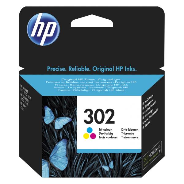 HP CART INK MULTICOLOR 302 PER DJ2130/1110 OJ3830/4650 ENVY4521 TS [F6U65AE]