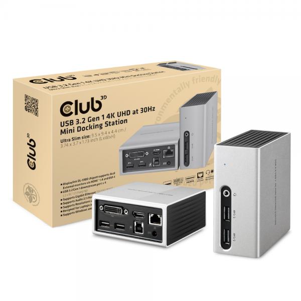 CLUB3D MINI DOCKING STATION USB TYPE A 3.1 GEN 1 4K UHD [CSV-3104D]