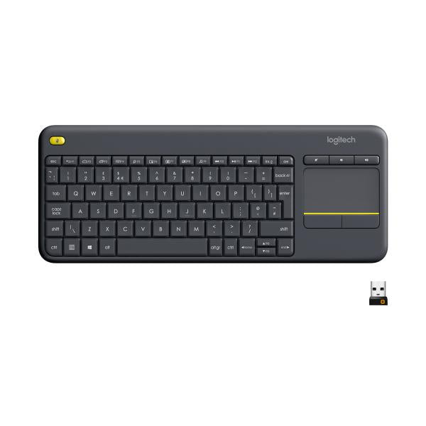 LOGITECH KEYBOARD TASTIERA QWERTY ITALIANA WIRELESS k400 PLUS NERA 0 PLUS BLACK [920-007135]