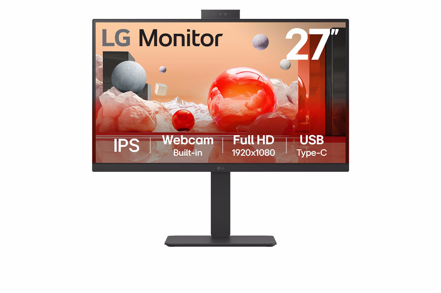 LG MONITOR 27 LED IPS 100Hz 16:9 FHD 5ms 250 CDM, WEBCAM, PIVOT, USB-C DOCK, DP/HDMI, MULTIMEDIALE [27BA850]