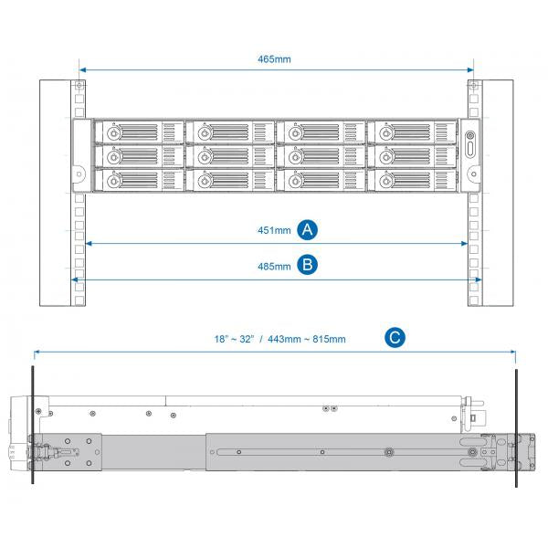 QNAP RAIL-B02 Accessory Holder Shelf Rail Kit [RAIL-B02] 