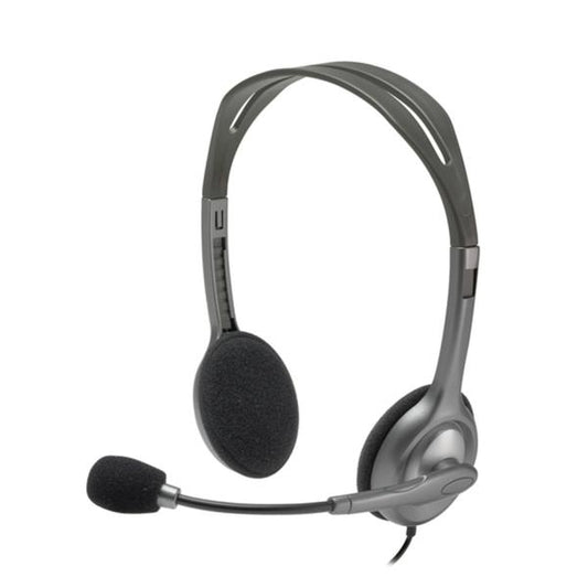 Logitech H111 - Auriculares supraaurales con cable, color gris para oficina [981-000593]