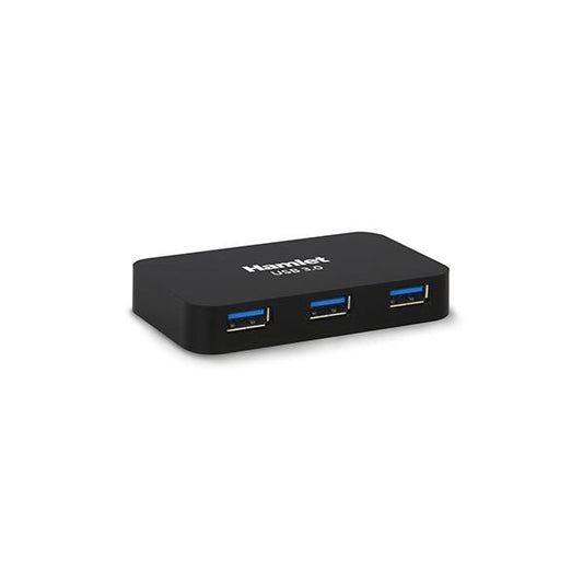 Hub Hamlet USB 3.0 de 4 puertos y 5 Gbps con fuente de alimentación [XHUB430BKPW]