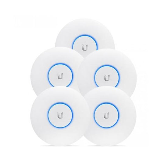 Ubiquiti - UAP-AC-PRO - pack 5 - Wall/Ceiling Mount Dual-Band Wi-Fi 5 Access Point, 2x 1Gbps RJ45 port, 450 Mbps at 2.4GHz (3x3)+ 1300 Mbps at 5GHz (3x3) - PoE adapter not included UAP-AC-PR [UAP-AC-PRO-5]