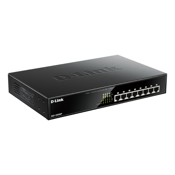 D-LINK SWITCH 8 PORTE GIGABIT POE DESKTOP RACK MOUNTABLE [DGS-1008MP]