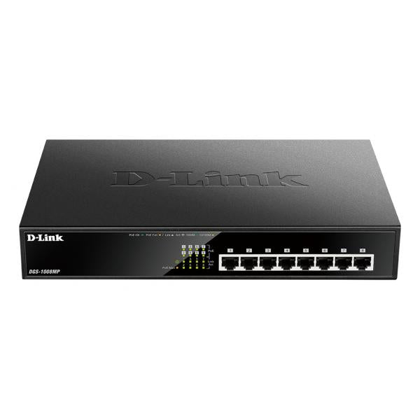 D-LINK SWITCH 8 PORTE GIGABIT POE DESKTOP RACK MOUNTABLE [DGS-1008MP]