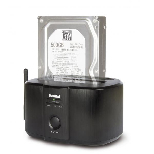 Hamlet Wi-Fi Docking Station for 2.5'' or 3.5'' SATA hard disks [HXDDWIFI]