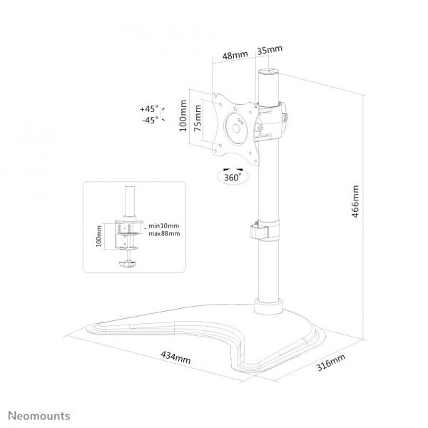 Soporte de escritorio para monitor Neomounts [NM-D335BLACK]