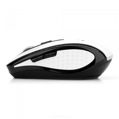 NGS MOUSE wireless RF 2,4 GHz con nano ricevitore USB. Risoluzione 800/1600 DPI. Colore nero/BIANCO [WHITEFLEAADVANCED]