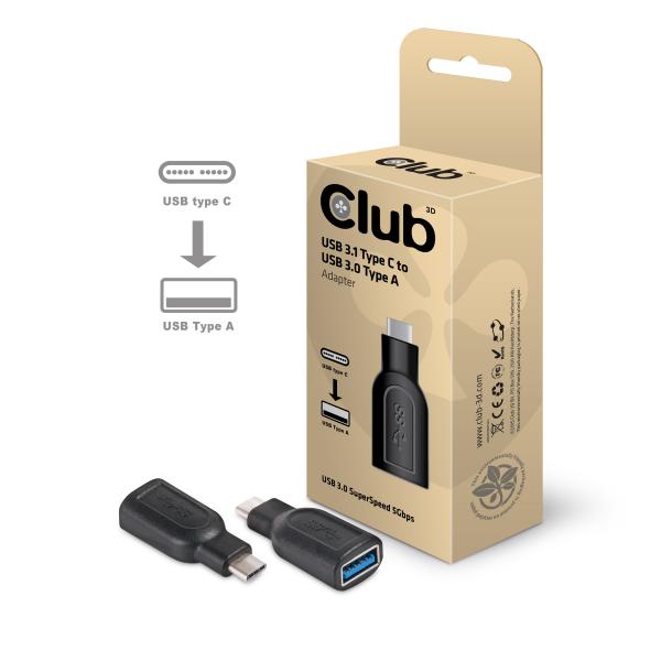 CLUB3D USB TYPE C 3.1 GEN 1 MALE TO USB 3.1 GEN 1 TYPE A FEMALE ADAPTER [CAA-1521]