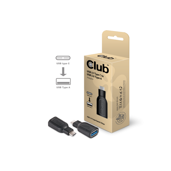 CLUB3D USB TYPE C 3.1 GEN 1 MALE TO USB 3.1 GEN 1 TYPE A FEMALE ADAPTER [CAA-1521]