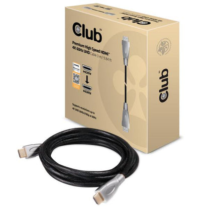 CLUB3D PREMIUM HIGH SPEED HDMI 2.0 4K60HZ UHD CABLE 3 M/ 9.8 FT [CAC-1310]