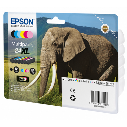 Epson Elephant Multipack 6 Colores 24XL Tinta Claria Photo HD [C13T24384011]