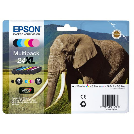 Epson Elephant Multipack 6-colours 24XL Claria Photo HD Ink [C13T24384011]